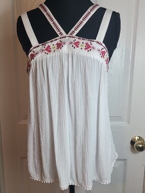 Blue Rain Criss Cross Top NWT